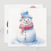 雪だるまメリークリスマスカード シーズンカード (正面/裏面)