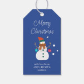 雪だるまメリークリスマスギフトパーソナライズされたラベル ギフトタグ (正面)
