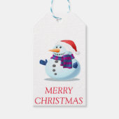 雪だるまメリークリスマスギフトラベル ギフトタグ (正面)