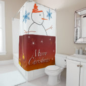 雪だるまメリークリスマスシャワーカーテン シャワーカーテン (インサイチュ)