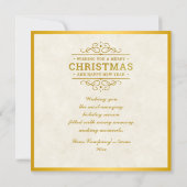 雪だるまメリークリスマスツリーギフト&ハッピーニューイヤー カード (裏面)