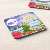 雪だるまメリークリスマスツリーギフト&ハッピーニューイヤー コースター (左側)