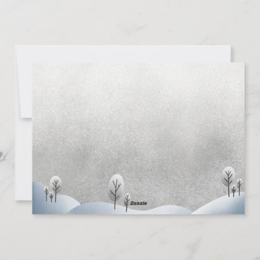 雪だるまメリークリスマスパーソナライズされたファミリー シーズンカード (裏面)