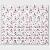 雪だるまメリークリスマスフェスティバルホリデイパターン（の模様が）ある ラッピングペーパー (フラット)