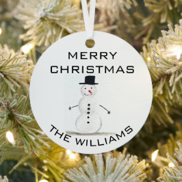 雪だるまメリークリスマスフェスティバル冬かわいい メタルオーナメント