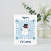 雪だるまメリークリスマス冬のグリーティングカード シーズンカード (スタンド正面)