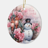 雪だるまメリークリスマス2023 セラミックオーナメント (左)