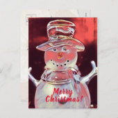 雪だるまメリークリスマス シーズンポストカード (正面/裏面)