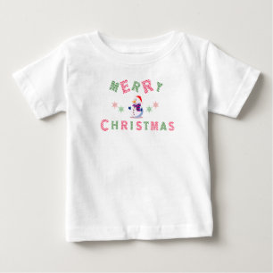 雪だるまメリークリスマス ベビーTシャツ