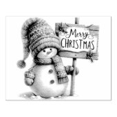 雪だるまメリークリスマス ラバースタンプ (インプリント)