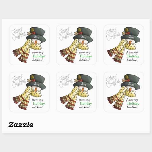 雪だるまメリーホリカスタムデイベーキングステッカー スクエアシール (シート)