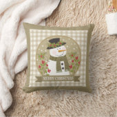 雪だるまメリー素朴クリスマスフェスティバルホリデー クッション (ブランケット)