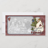 雪だるまメルトマイクリスマスフォトハートカード シーズンカード (正面)