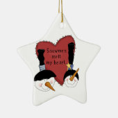 雪だるまメルトマイハートホリデーオーナメント セラミックオーナメント (右)