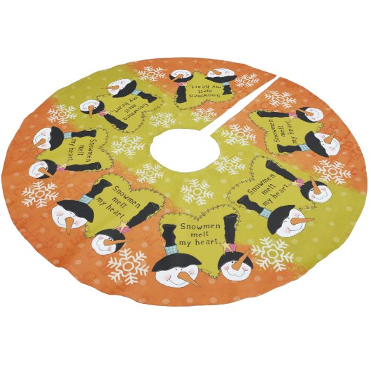 雪だるまメルトマイハートホリデーツリースカート ブラッシュドポリエステルツリースカート (アングル)