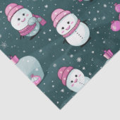 雪だるまモダンオーナメントピンクと緑のクリスマス 薄葉紙 (詳細)