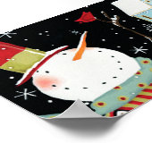 雪だるまモダンズウィンターホーム ポスター (角)