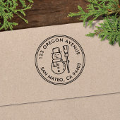 雪だるまモダンホリデーラウンド差出人住所 セルフインキングスタンプ