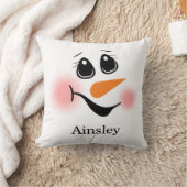 雪だるまモノグラムの クッション (ブランケット)