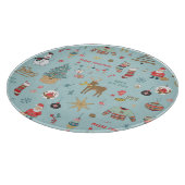 雪だるまモミのクリスマスラッピングパターン カッティングボード (角)