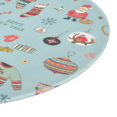 雪だるまモミのクリスマスラッピングパターン カッティングボード (角)