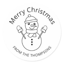 雪だるまラインアートイラストレーションカスタム文字