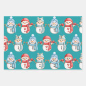 雪だるまラッピング紙シートセット ラッピングペーパーシート (正面2)