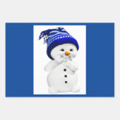 雪だるまラッピング紙フラットシートセット3 ラッピングペーパーシート (正面3)