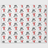 雪だるまラッピング紙（プレーン） ラッピングペーパー (フラット)