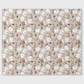 雪だるまラップ紙 ラッピングペーパー (フラット)