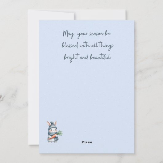 雪だるまラビットメリークリスマスカード シーズンカード (裏面)