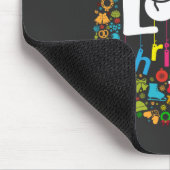 雪だるまラブクリスマスデコレーション マウスパッド (コーナー)