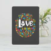 雪だるまラブクリスマスデコレーション 招待状 (スタンド正面)