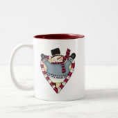 雪だるまラブTシャツとギフト ツートーンマグカップ (左)