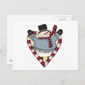 雪だるまラブTシャツとギフト ポストカード (正面/裏面)