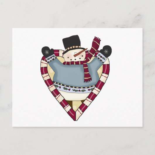 雪だるまラブTシャツとギフト ポストカード (正面)