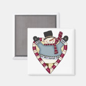 雪だるまラブTシャツとギフト マグネット (正面/裏面)