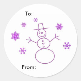 雪だるまラベル ラウンドシール
