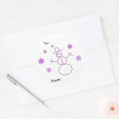 雪だるまラベル ラウンドシール (封筒)