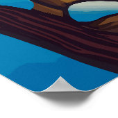 雪だるまランプのクリスマスの隣の通り ポスター (角)