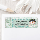 雪だるまレットイットスノーホリデイ差出人住所ラベル ラベル (インサイチュ)