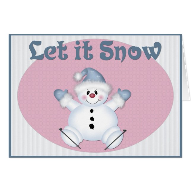 雪だるまレット雪の冬シーズンカード2 (正面横)