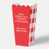 雪だるまレッドチェックPERSONALIZE Cookieポップコーン フェイバーボックス (裏面)