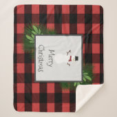 雪だるまレッドバッファロープリッドシェルパブランケット シェルパブランケット (正面)