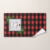 雪だるまレッドバッファロープレイドタオルセット バスタオルセット (ハンドタオル)