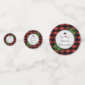 雪だるまレッドバッファロープレイドテーブル紙吹雪 コンフェッティ (正面)