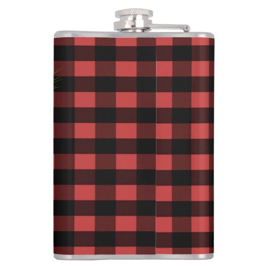 雪だるまレッドバッファロープレイドフラスコ フラスク (裏面)
