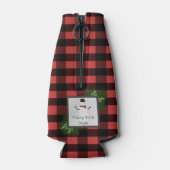 雪だるまレッドバッファロープレイドボトルクール ボトルクーラー (裏面)