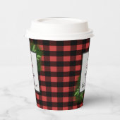 雪だるまレッドバッファロープレイド紙カップ 紙コップ (左)