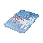 雪だるまレッドバードクリスマスバスルーム バスマット (アングル)